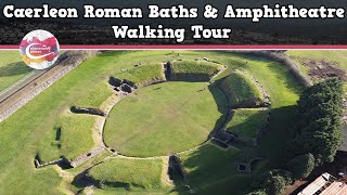 CAERLEON ROMAN BATHS amp AMPHITHEATRE WALES  Walking Tour  Pinned on Places [upl. by Aicemat]