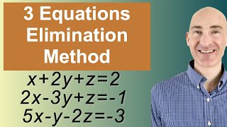 Solving Systems of 3 Equations Elimination [upl. by Asillam]