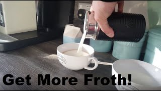 How to Get More Froth from Your Nespresso Coffee Aeroccino  Nespresso tips and help [upl. by Ffilc]